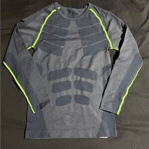 Gray and Neon Green Long Sleeve Shirt